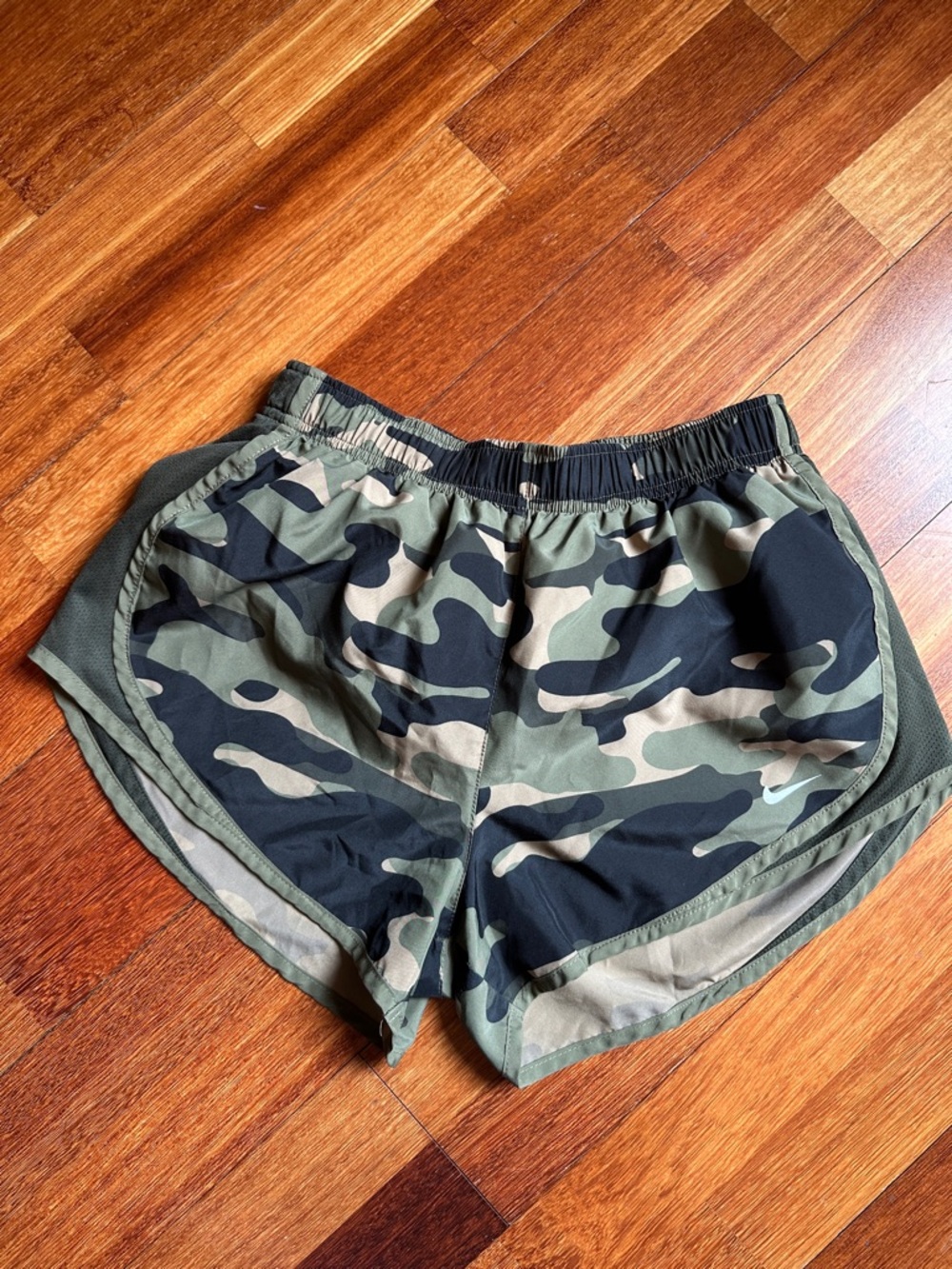 Nike Women's Olive & Black Camo Running Shorts